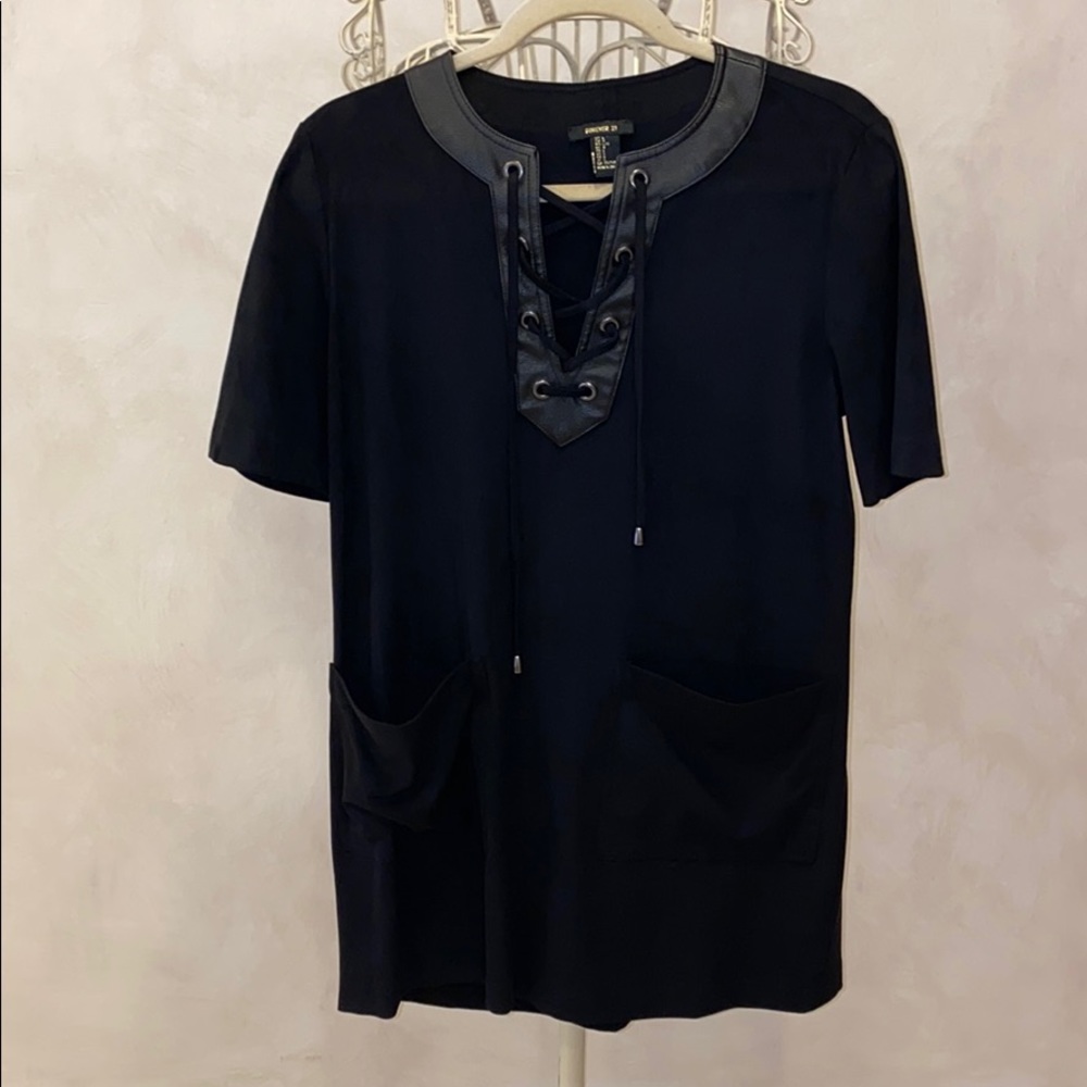 FORVER 21 Suede Leather Cross Cross Dress